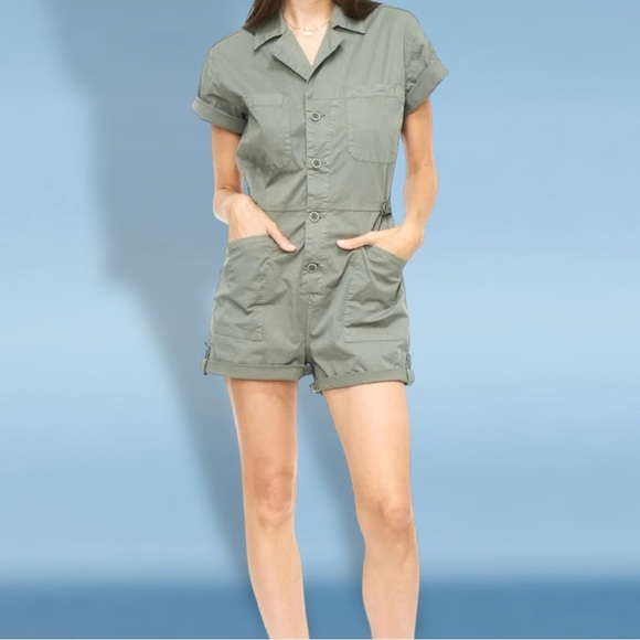 Pistola ‘Parker Field Short Romper’ in “Colonel” Olive Green Size Small - Picture 1 of 16